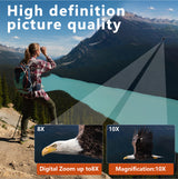 Black HD Digital Camera Binoculars 8X Zoom - Record Video & Photos with LCD Screen, Starlight Night Vision for Outdoors