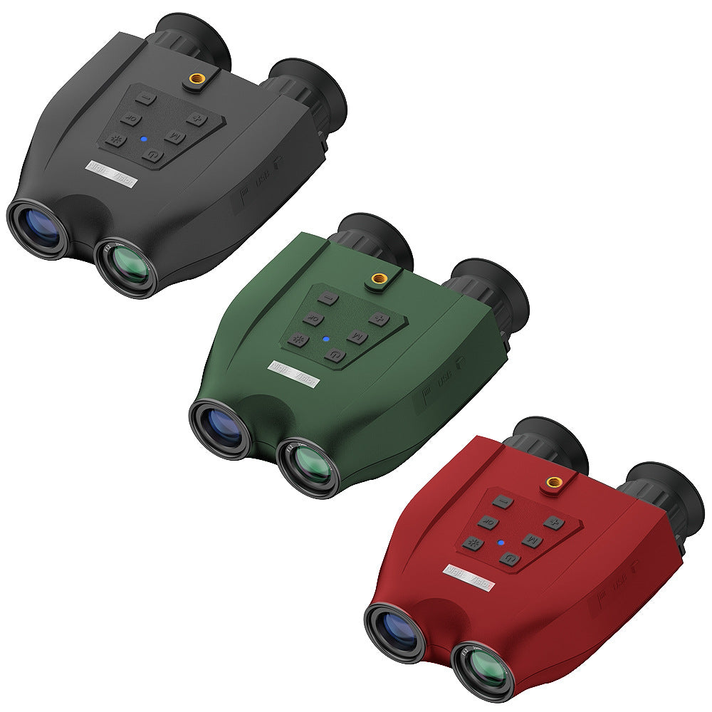 Black Professional HD Digital Night Vision Binoculars - 6X Optical Zoom, IR Illumination, Record 2.5K Video & 48MP Photos