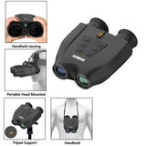 Black Professional HD Digital Night Vision Binoculars - 6X Optical Zoom, IR Illumination, Record 2.5K Video & 48MP Photos - Side View
