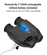 Green Professional HD Digital Night Vision Binoculars - 6X Optical Zoom, IR Illumination, Record 2.5K Video & 48MP Photos
