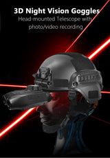 Red Professional HD Digital Night Vision Binoculars - 6X Optical Zoom, IR Illumination, Record 2.5K Video & 48MP Photos - 45-Degree Angle