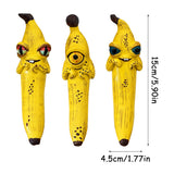 3 Pcs Style 2 Yellow Whimsical Magic Banana Monster Figurine - Quirky Resin Art Decor for Home & Party - Front View