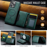 Purple Premium MagSafe Wallet Case for iPhone 16 Pro Max - Detachable PU Leather Magnetic Card Holder
