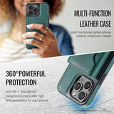 Purple Premium MagSafe Wallet Case for iPhone 16 Pro - Detachable PU Leather Magnetic Card Holder