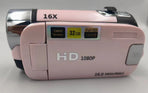 Pink Capture Life's Moments: HD 1080P Digital Camcorder - 16MP Photos, 16X Digital Zoom, 2.7 LCD Screen"