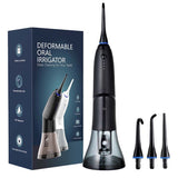Black Advanced Portable Water Flosser - Rechargeable Oral Irrigator, IPX7 Waterproof, 4 Cleaning Modes for Deep Dental Care