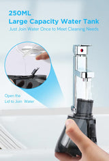 Black Advanced Portable Water Flosser - Rechargeable Oral Irrigator, IPX7 Waterproof, 4 Cleaning Modes for Deep Dental Care