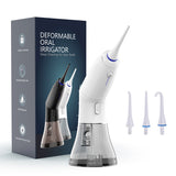 White Advanced Portable Water Flosser - Rechargeable Oral Irrigator, IPX7 Waterproof, 4 Cleaning Modes for Deep Dental Care