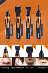 Purple and Black Versatile 4-in-1 USB Rechargeable Men's Grooming Kit - Precision Nose, Ear, Eyebrow Trimmer & Detail Shaver