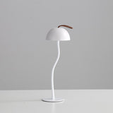 White Sleek Minimalist LED Mushroom Table Lamp - Rechargeable 3-Color Touch Control, Bar & Ambient Light