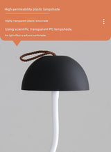 White Sleek Minimalist LED Mushroom Table Lamp - Rechargeable 3-Color Touch Control, Bar & Ambient Light - Rear View
