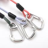 Red Pro 316 Stainless Steel Diving Reef Hook - Single, Double Combo Pack - Current Hook with Coiled Safety Lanyard - Top-Down View