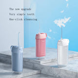 White Advanced Portable Water Flosser - USB Rechargeable Cordless Oral Irrigator, 3 Modes, IPX7 Waterproof for Travel & Home - Side View