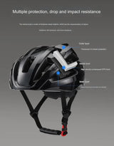 Black Ultra-Light Adult Cycling Helmet - CE & CPSC Certified, In-Mold Safety for Road & Mountain Biking - Close-Up Angle
