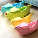 Pink Cozy Banana Peel Pet Bed - Plush & Warm Cave House for Cats & Small Dogs (Large) - Front View
