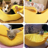 Pink Cozy Banana Peel Pet Bed - Plush & Warm Cave House for Cats & Small Dogs (Large) - 45-Degree Angle