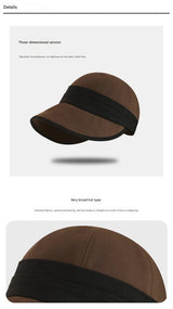 Coffee Elegant Warm Bucket Hat - Minimalist Color Block Design, Face-Slimming Style for Autumn & Winter - Top-Down View