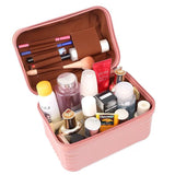 Yellow Leopard Pattern Durable Hard Shell Makeup Travel Case - Large Capacity Portable Cosmetic Organizer Box with Handle - 45-Degree Angle