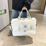 Pink Chic 3-Piece Quilted Travel Bag Set - Duffel, Crossbody Sling & Toiletry Pouch - Large Capacity & Lightweight - 45-Degree Angle