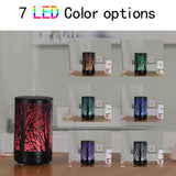 Black Forest Design Iron Essential Oil Diffuser - 7 Color LED Ultrasonic Cool Mist Humidifier 100ml - Front View