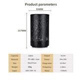 Black Forest Design Iron Essential Oil Diffuser - 7 Color LED Ultrasonic Cool Mist Humidifier 100ml - Side View