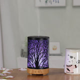 Coffee and Black Forest Design Iron Essential Oil Diffuser - 7 Color LED Ultrasonic Cool Mist Humidifier 100ml - Top-Down View