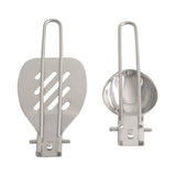 Silver 304 Stainless Steel Folding Camping Ladle  - 2 Pack Deep Serving Spoons, Portable & Eco-Friendly - Top-Down View