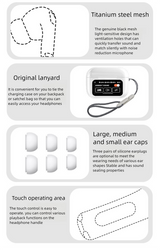 Black AuraTune Pro: TWS Earbuds with Interactive LCD Case, ANC+ENC Noise Cancellation, AI Translation & EQ Modes - 45-Degree Angle