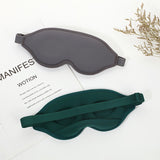 2 Pcs Green 3D Contoured Eye Mask - Total Blackout, Pressure-Free Memory Foam, Skin-Friendly & Breathable for Deep Rest - Side View