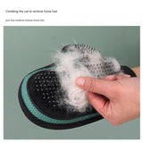 2 Pcs Green And Black Pet Grooming Glove - Gentle Deshedding & Massage Mitt for Dogs & Cats, Efficient Fur Remover