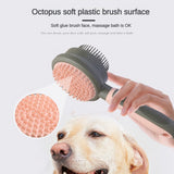 Pink And Grey Dual-Sided Pet Grooming Brush - Self-Cleaning Slicker & Gentle Massage Bath Comb for Dogs & Cats - Side View