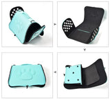 Blue Stylish EVA Pet Carrier Bag - Lightweight Portable & Breathable Travel Crate for Small Dogs & Cats - Side View
