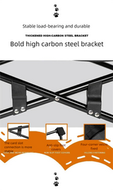 Black Elevated Comfort Pet Bed - Portable & Foldable Dog Cat Cot - Durable 600D Oxford Fabric, Washable Cover, All Seasons - Side View