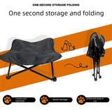 Brown Elevated Comfort Pet Bed - Portable & Foldable Dog Cat Cot - Durable 600D Oxford Fabric, Washable Cover, All Seasons - 45-Degree Angle