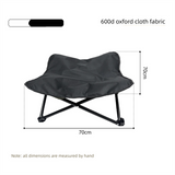 Brown Elevated Comfort Pet Bed - Portable & Foldable Dog Cat Cot - Durable 600D Oxford Fabric, Washable Cover, All Seasons - Rear View