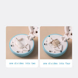 White And Blue 3-in-1 Pill Cutter Crusher & Storage Box - Portable Tablet Splitter Grinder for Precise Dosing - Top-Down View