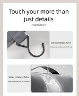 Beige Eco-Friendly RPET Hanging Toiletry Bag - Large Capacity Waterproof Travel Makeup Organizer - Rear View