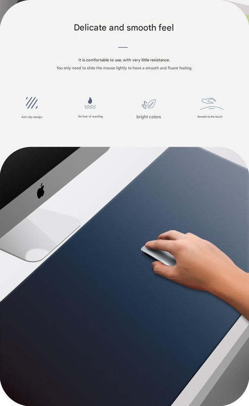 Black-Blue Gradient Premium Large Silicone Mouse Pad - Non-Slip, 600x300mm for Office and Gaming