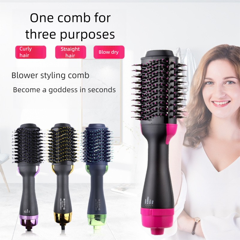 Purple And Grey One-Step Hair Dryer & Volumizer Hot Air Brush - Salon Styler for Drying, Smoothing & Volume