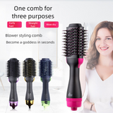 Purple And Grey One-Step Hair Dryer & Volumizer Hot Air Brush - Salon Styler for Drying, Smoothing & Volume - Front View