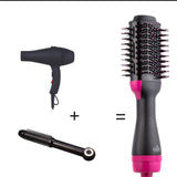 Purple And Grey One-Step Hair Dryer & Volumizer Hot Air Brush - Salon Styler for Drying, Smoothing & Volume - Top-Down View