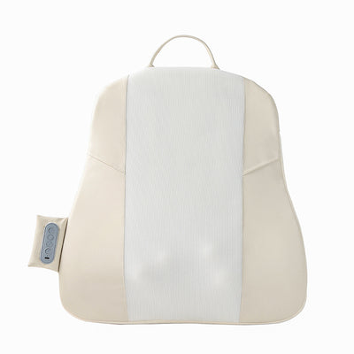Beige Slim Wireless Shiatsu Back Massager Cushion - Rechargeable Heated Massage Pad for Full Back Relief