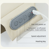 Grey Slim Wireless Shiatsu Back Massager Cushion - Rechargeable Heated Massage Pad for Full Back Relief