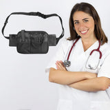 Orange Nurse Utility Belt Bag - Multi-Pocket Medical Organizer Waist Pack for Tools & Essentials - Close-Up Angle