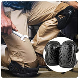 1 Pair Yellow Professional Hard Shell Knee Pads - Heavy Duty Protection for Work, Construction, Gardening & Outdoor Sports - Top-Down View