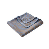 Brown,Taupe and Blue Elegant Patterned Throw Blanket - Soft Polyester Nap & Sofa Cover, 185x135cm Lightweight AC Blanket - Top-Down View