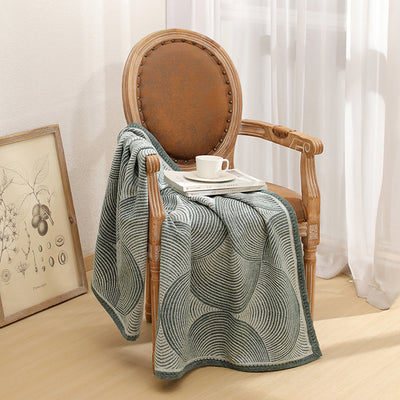 Green Luxurious Paisley Jacquard Throw Blanket - Soft Wool Blend with Tassels, 120x150cm, Lightweight Sofa & Nap Blanket