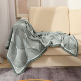 Green Luxurious Paisley Jacquard Throw Blanket - Soft Wool Blend with Tassels, 120x150cm, Lightweight Sofa & Nap Blanket - Front View