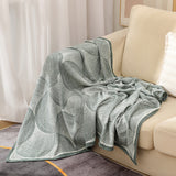 Green Luxurious Paisley Jacquard Throw Blanket - Soft Wool Blend with Tassels, 120x150cm, Lightweight Sofa & Nap Blanket - Side View