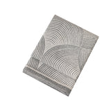 Grey Luxurious Paisley Jacquard Throw Blanket - Soft Wool Blend with Tassels, 120x150cm, Lightweight Sofa & Nap Blanket - Top-Down View